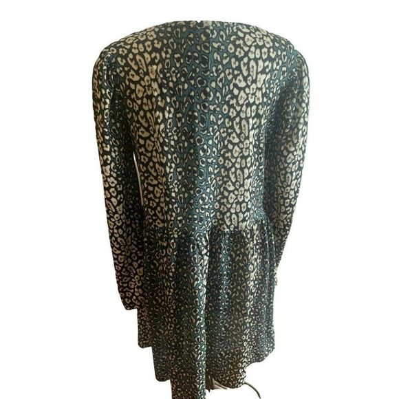 Zara Womens A Line Dress Green/Beige Animal Print Pattern Size Medium - Picture 6 of 9